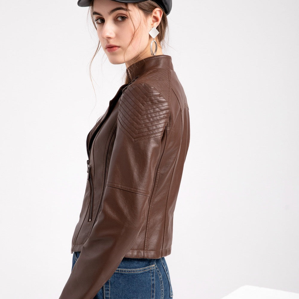 Women's Faux Leather Biker Jacket