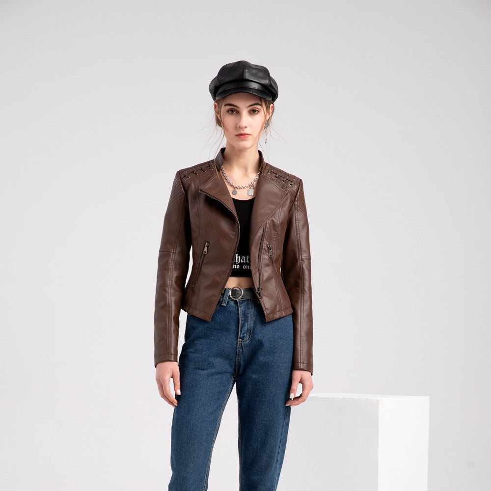 Women's Faux Leather Biker Jacket