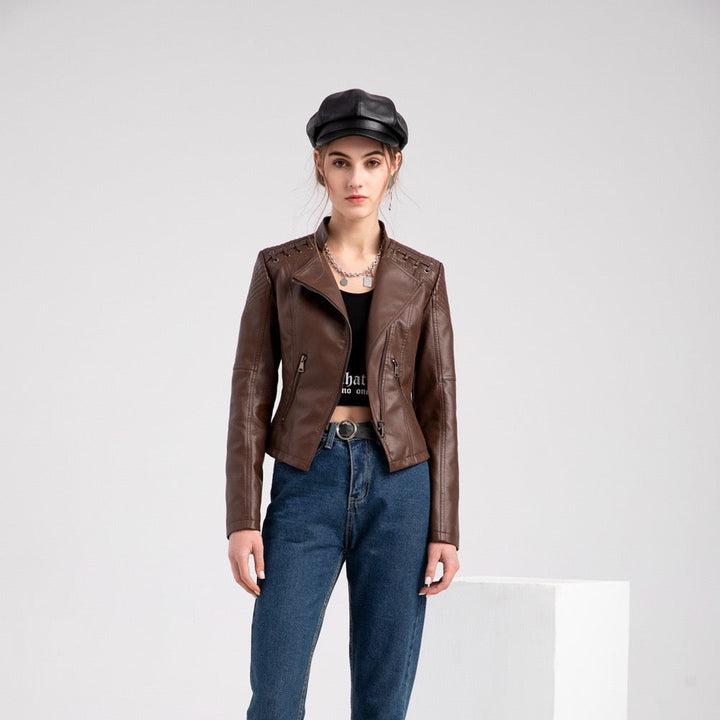 Women's Faux Leather Biker Jacket