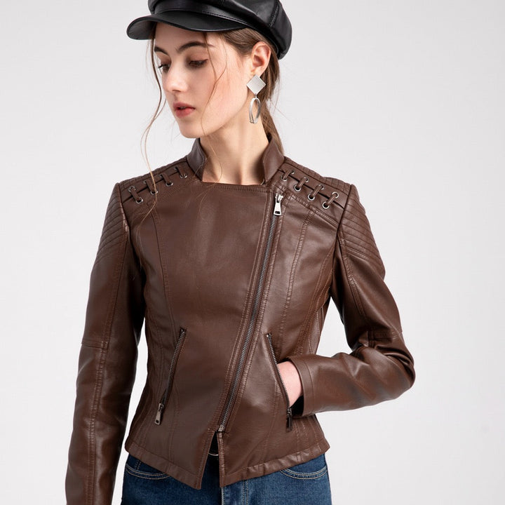 Women's Faux Leather Biker Jacket