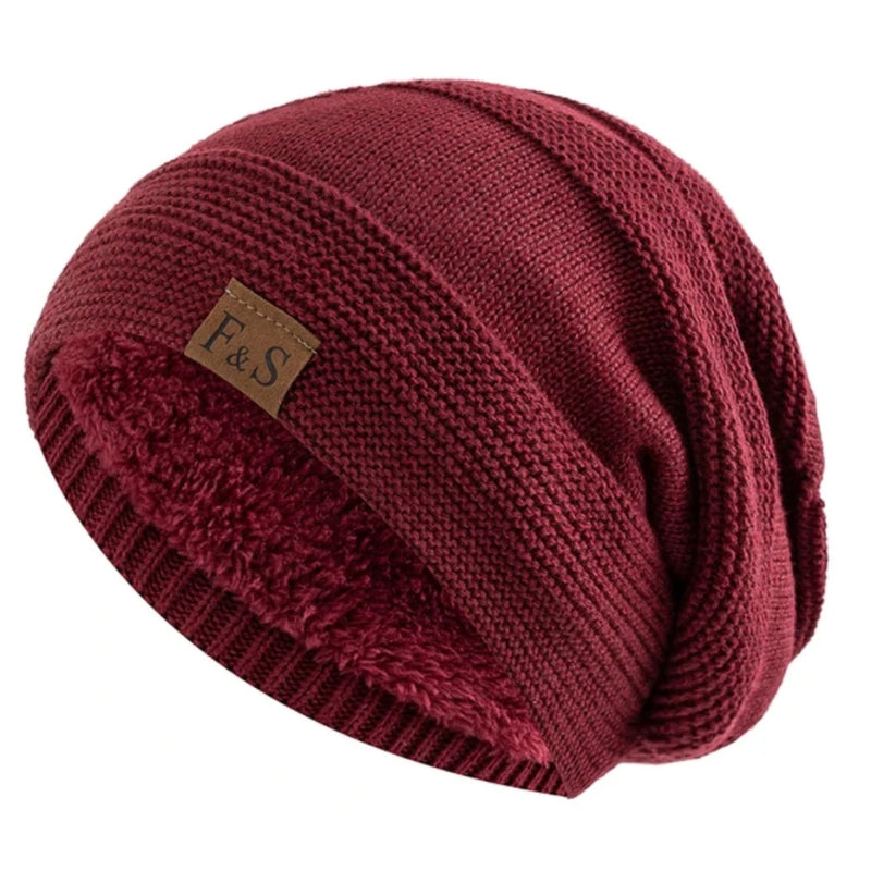 Knit Winter Beanie with Fleece Lining