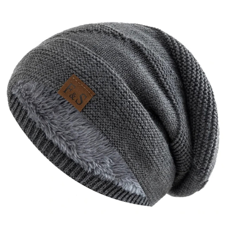 Knit Winter Beanie with Fleece Lining