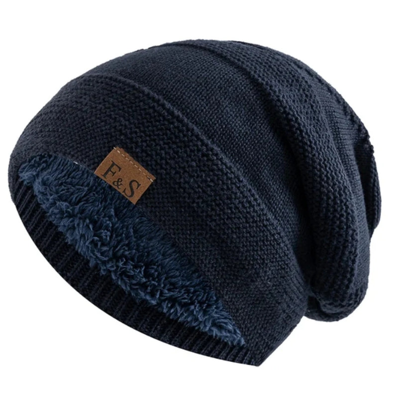 Knit Winter Beanie with Fleece Lining