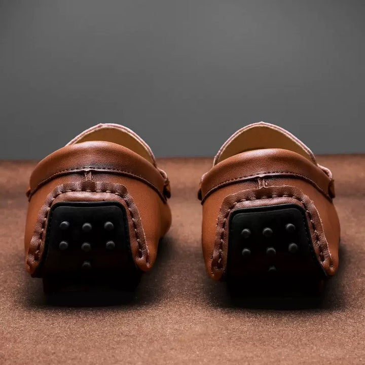 Men’s Faux Leather Driving Shoes with Pebble Sole