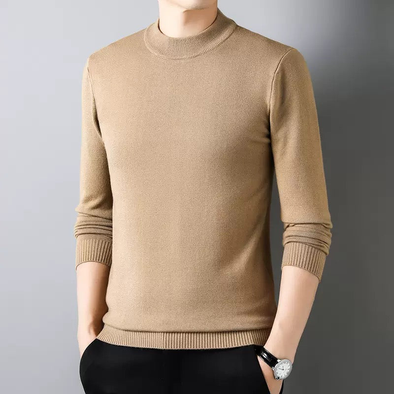 Men’s Slim Fit Pullover Jumper Mock Neck