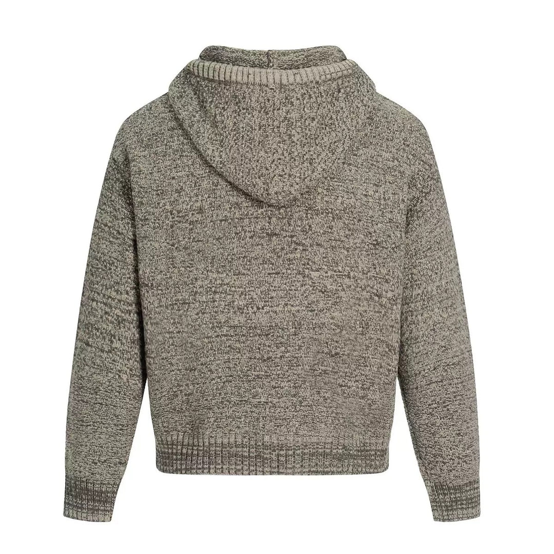 Men’s Chunky Knit Kangaroo-Pocket Hoodie