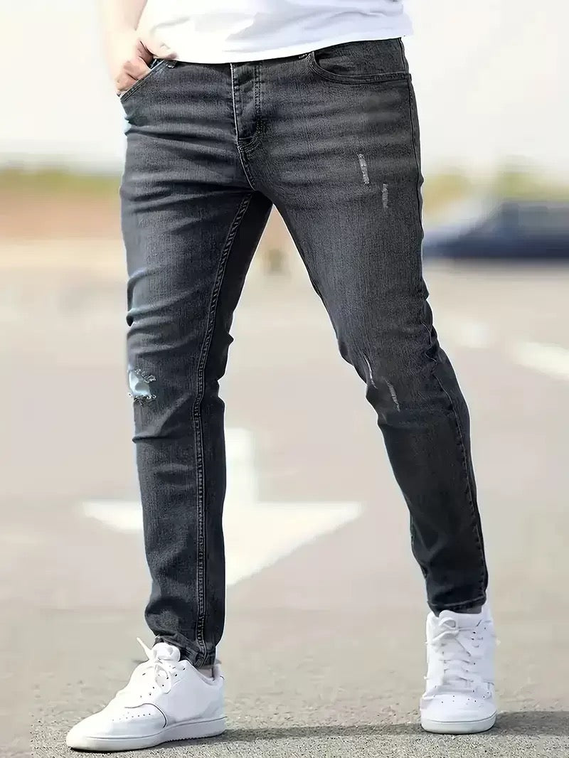 Men’s Slim Fit Distressed Stretch Jeans