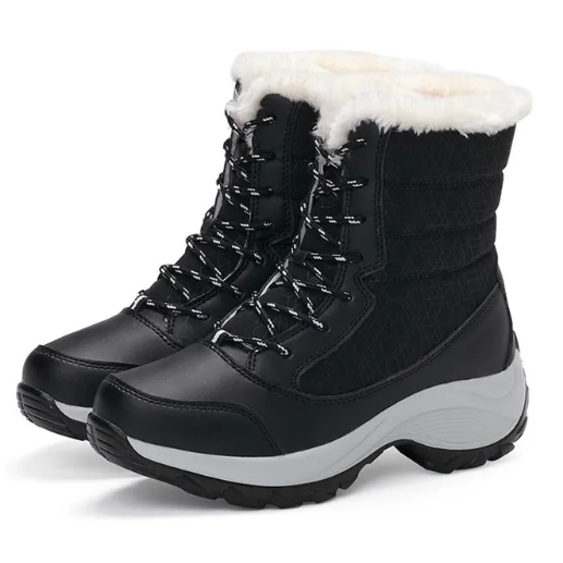 Women’s Fur-Lined Lace-Up Platform Snow Boots
