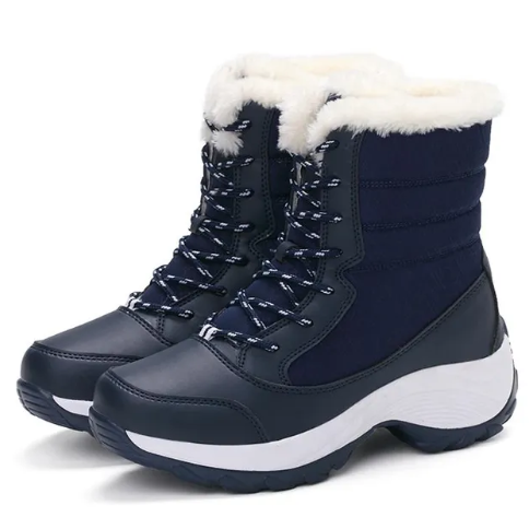 Women’s Fur-Lined Lace-Up Platform Snow Boots