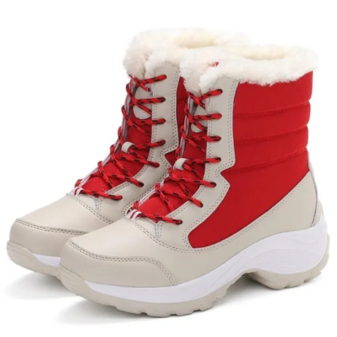Women’s Fur-Lined Lace-Up Platform Snow Boots