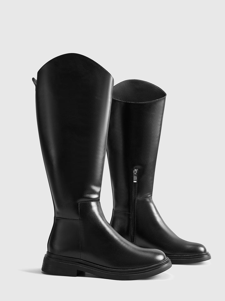 Women’s Faux Leather Flat Knee-High Riding Boots
