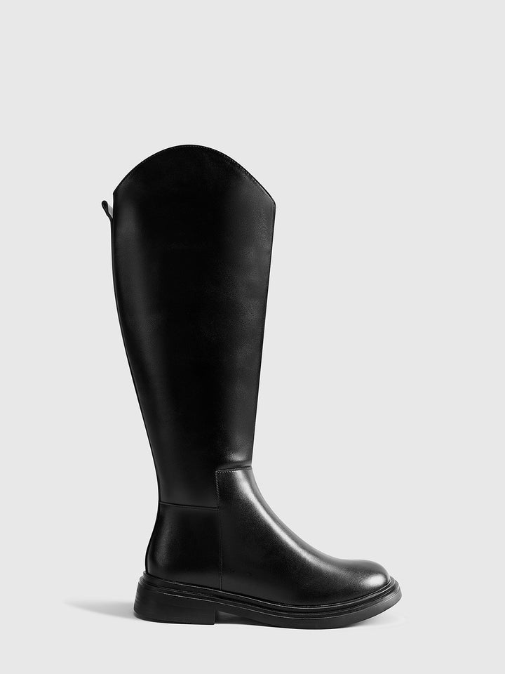 Women’s Faux Leather Flat Knee-High Riding Boots