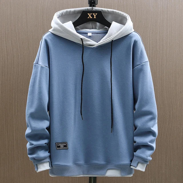 Men’s Two Tone Contrast Pullover Hoodie Streetwear Jumper