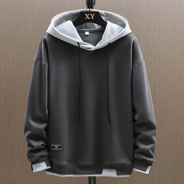 Men’s Two Tone Contrast Pullover Hoodie Streetwear Jumper