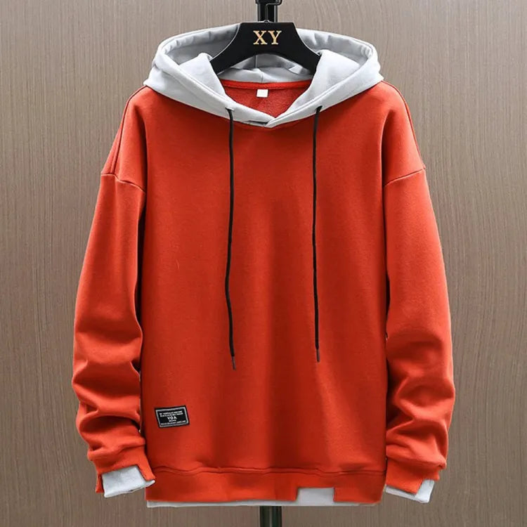 Men’s Two Tone Contrast Pullover Hoodie Streetwear Jumper