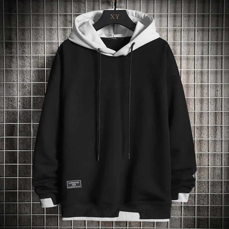 Men’s Two Tone Contrast Pullover Hoodie Streetwear Jumper