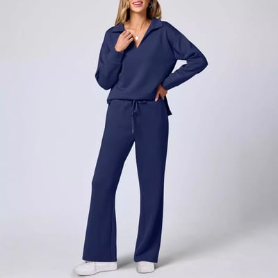Women’s Knit Pullover and Wide Leg Trouser Lounge Set