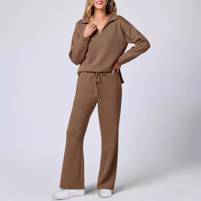 Women’s Knit Pullover and Wide Leg Trouser Lounge Set