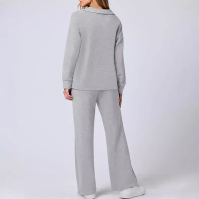 Women’s Knit Pullover and Wide Leg Trouser Lounge Set