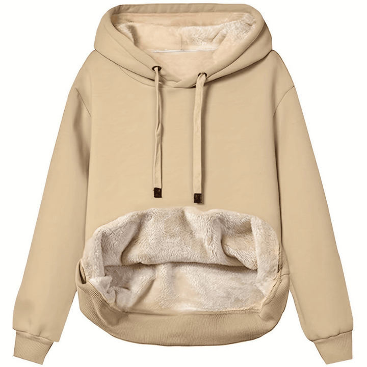 Women’s Sherpa-Lined Fleece Pullover Hoodie