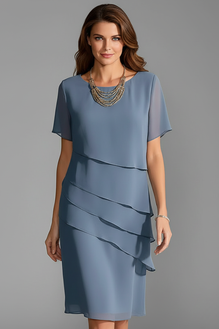 Ruffled Front Knee-Length Dress for Summer | Lydia