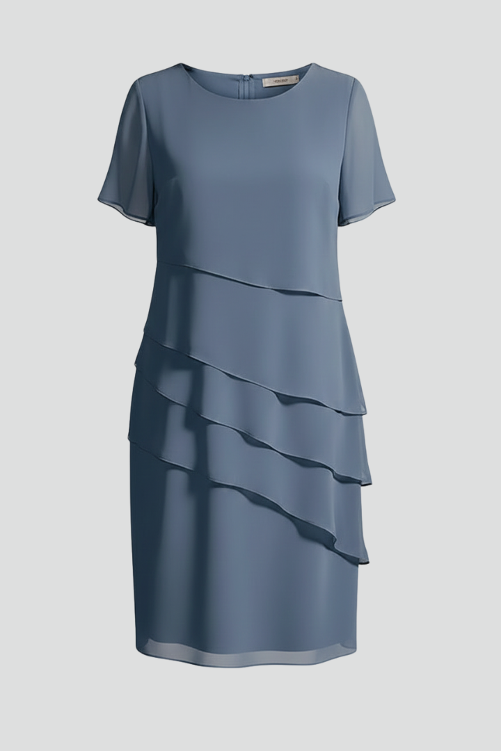 Ruffled Front Knee-Length Dress for Summer | Lydia