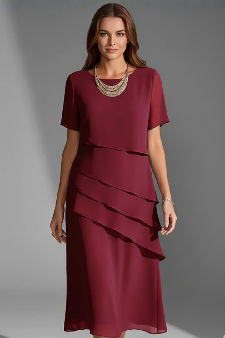 Ruffled Front Knee-Length Dress for Summer | Lydia
