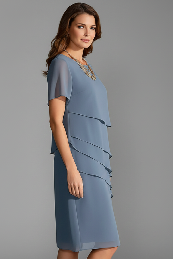 Ruffled Front Knee-Length Dress for Summer | Lydia
