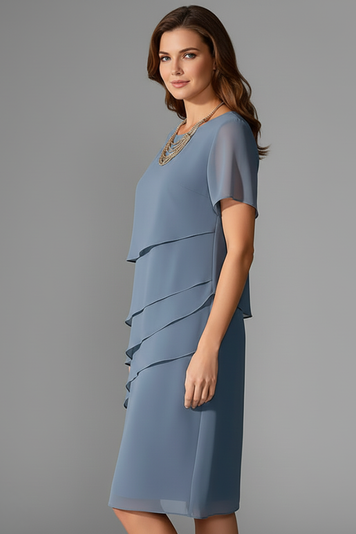 Ruffled Front Knee-Length Dress for Summer | Lydia