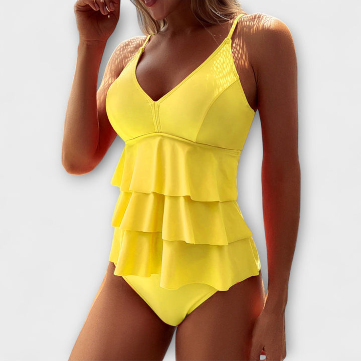 Layered Ruffle One Piece Swimsuit with Soft Stretch Fabric | Stella