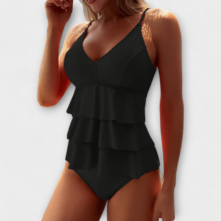 Layered Ruffle One Piece Swimsuit with Soft Stretch Fabric | Stella
