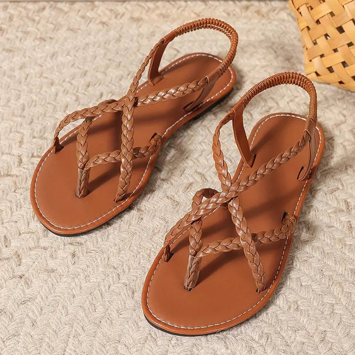 Lightweight Cross Strap Flat Sandals | Isla