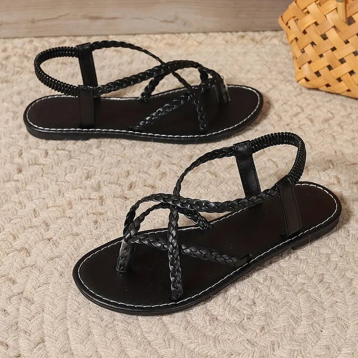 Lightweight Cross Strap Flat Sandals | Isla