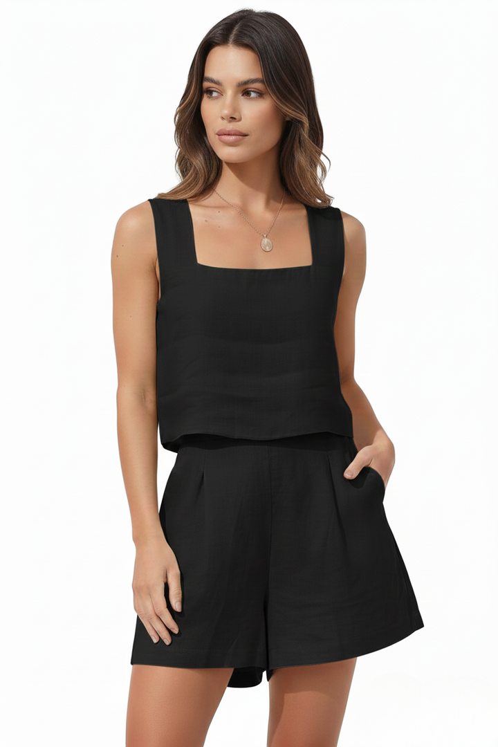 Lightweight Linen Two-Piece Loungewear Set | Sophia