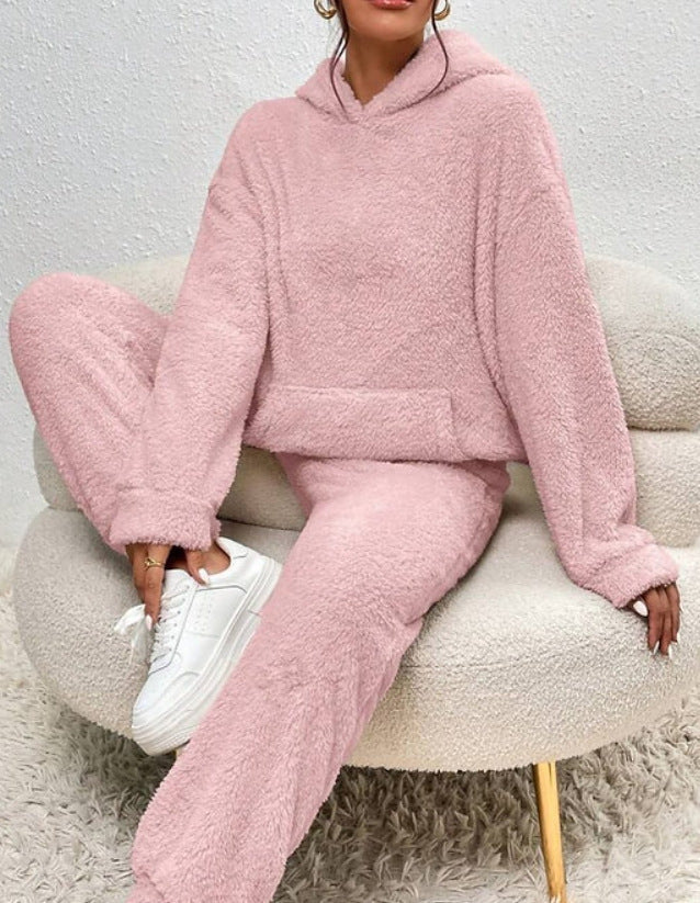 Women’s Sherpa Fleece Hoodie and Jogger Lounge Set