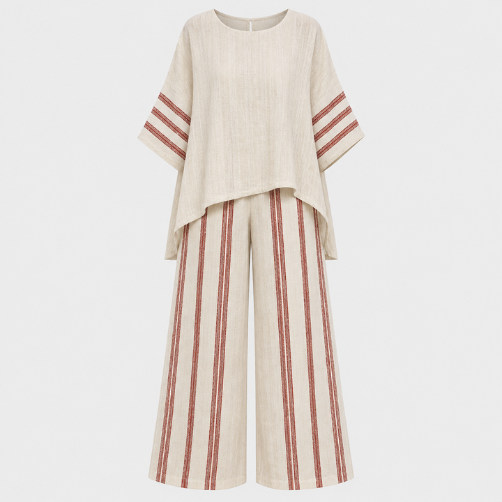Oversized Two-Piece Linen Set with Wide-Leg Trousers | Lana