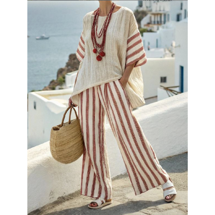 Oversized Two-Piece Linen Set with Wide-Leg Trousers | Lana