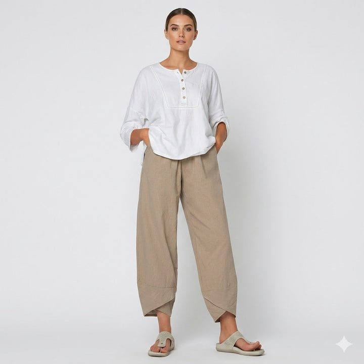Linen Wide Leg Trousers for Summer | Clara