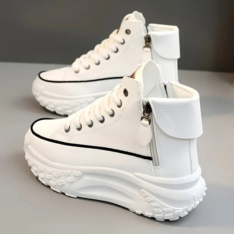 Women’s High-Top Platform Side Zip Chunky Sneakers