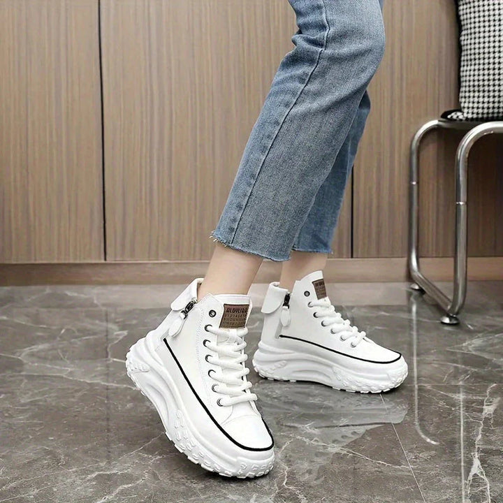 Women’s High-Top Platform Side Zip Chunky Sneakers
