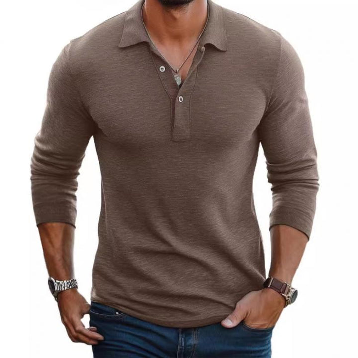Men’s Slim Fit Long Sleeve Polo Shirt