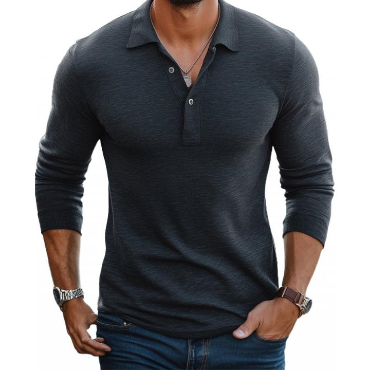 Men’s Slim Fit Long Sleeve Polo Shirt
