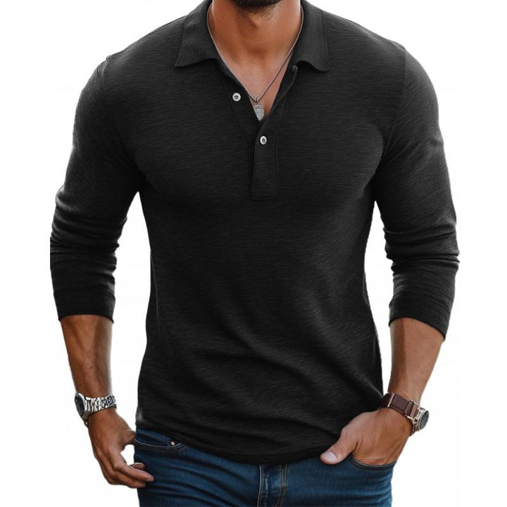 Men’s Slim Fit Long Sleeve Polo Shirt