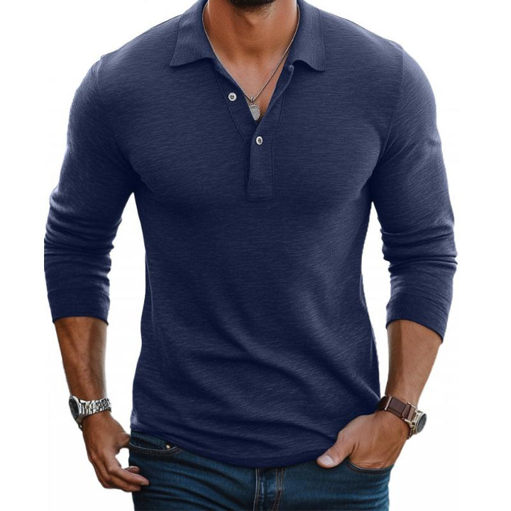 Men’s Slim Fit Long Sleeve Polo Shirt