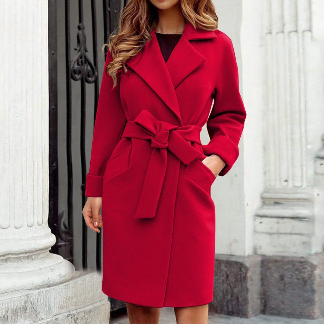Women’s Belted Long Wrap Winter Trench Coat