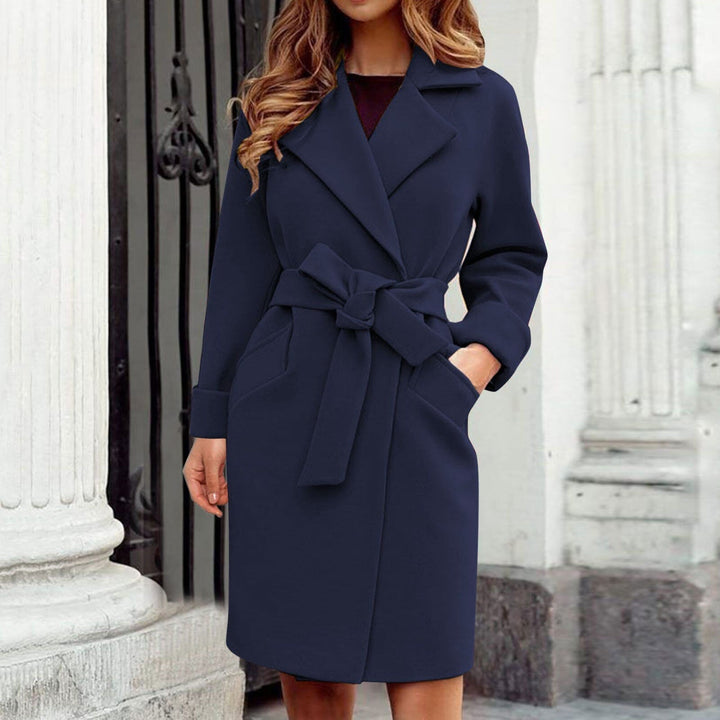Women’s Belted Long Wrap Winter Trench Coat