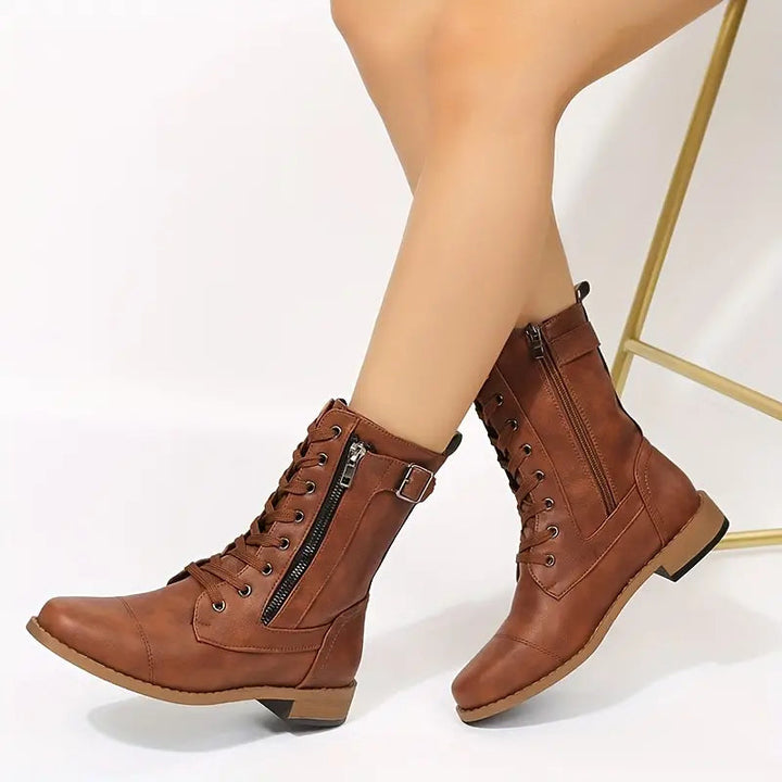 Low-Cut Lace-Up Boots for Women – Stylish &amp; Comfortable 0