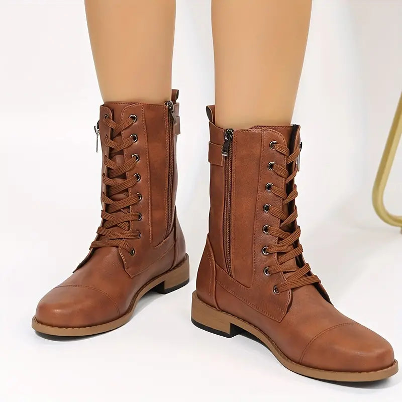 Low-Cut Lace-Up Boots for Women – Stylish &amp; Comfortable 2