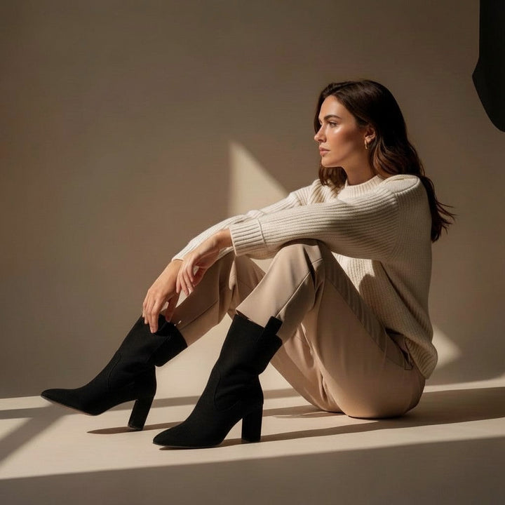 Women’s Faux Suede Block Heel Slouch Ankle Boots
