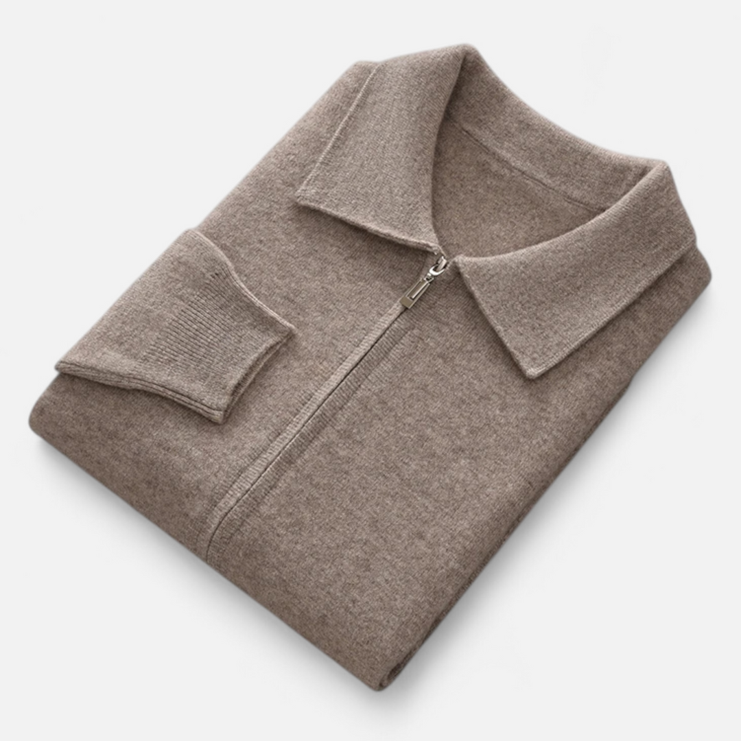 Maison Dresson | Men’s Wool-Cashmere Zip Business Sweater 3